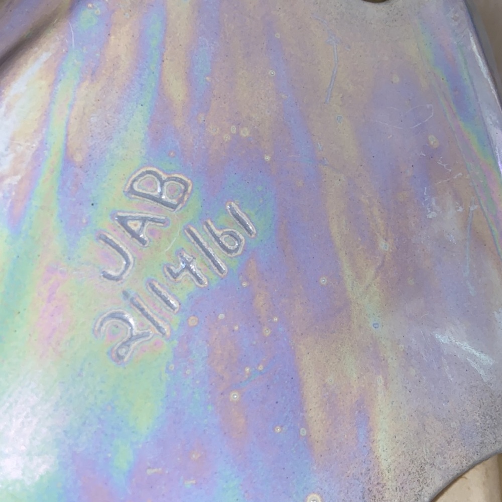 2/14/61 Unique JAB Iridescent Blue Shell Display Ceramic Tray - Picture 14 of 17